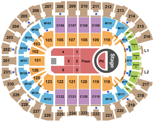 Rocket Arena 5 Seconds of Summer Seating Chart
